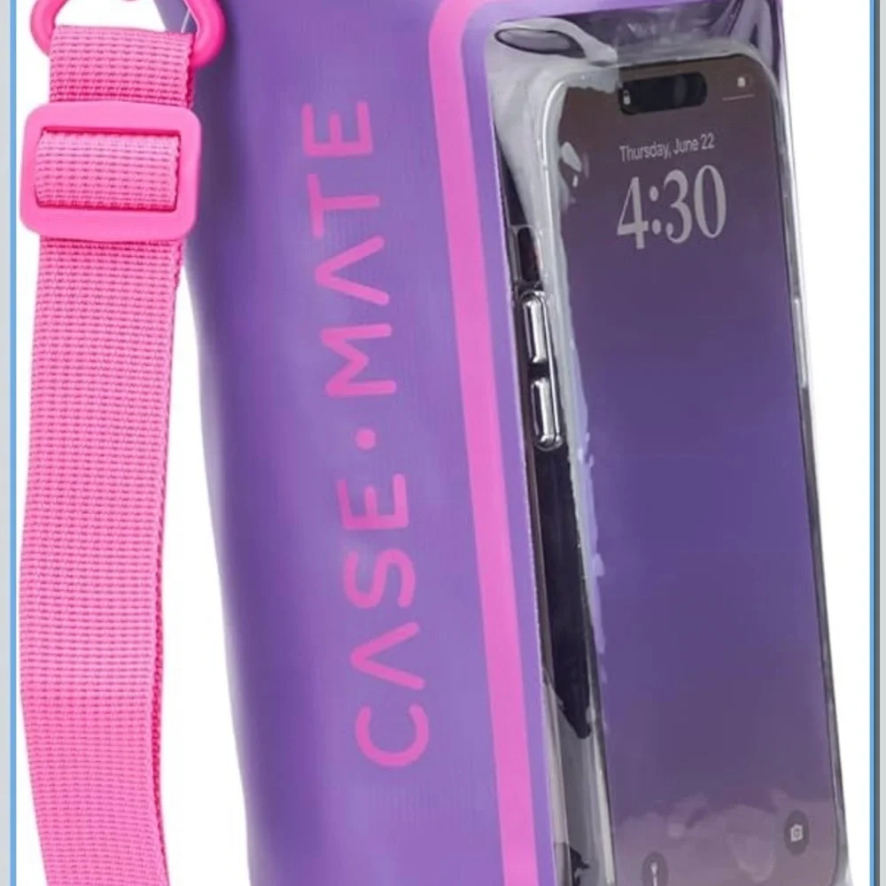 case-mate Purple Waterproof Phone Dry Pouch with Pink Trim
